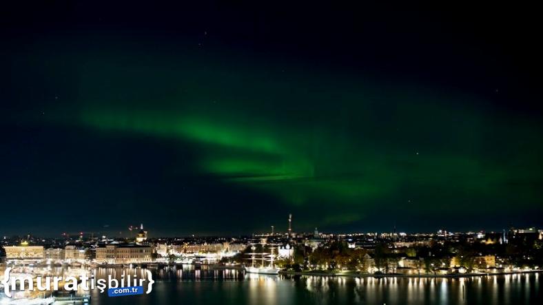 Stockholm'de Kuzey Işıkları Gözlemlendi Stockholm'de Kuzey Işıkları Gözlemlendi